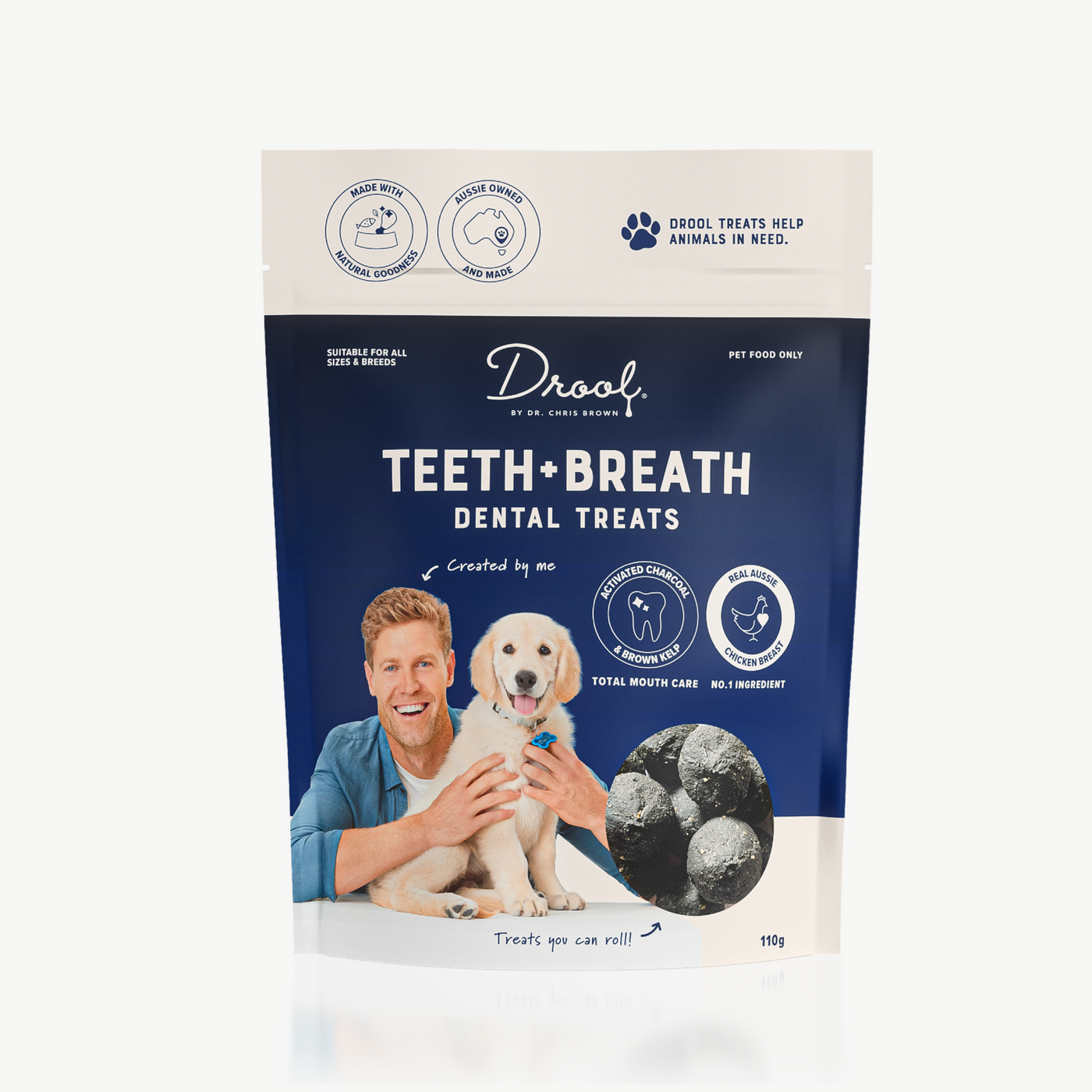 Drool By Dr Chris Brown Teeth and Breath Dog Treat 110g