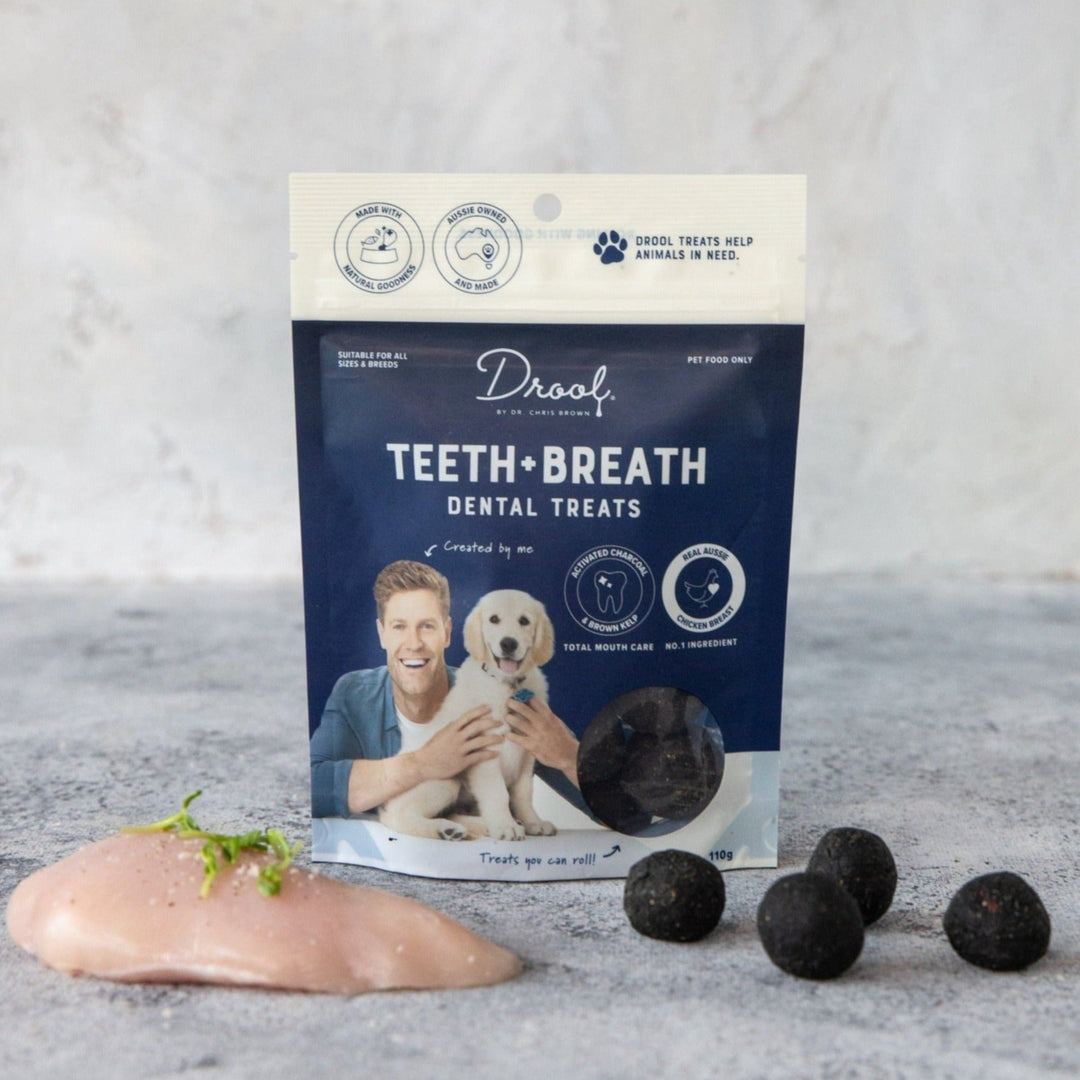 Drool By Dr Chris Brown Teeth and Breath Dog Treat 110g