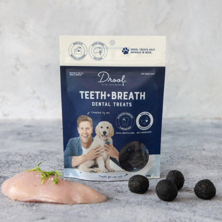 Drool By Dr Chris Brown Teeth and Breath Dog Treat 110g