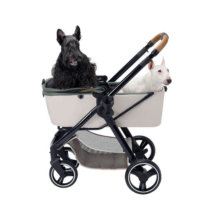 Ibiyaya Retro Luxe Folding Pet Stroller for Pets up to 30kg - Soft Sage