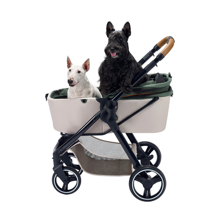 Ibiyaya Retro Luxe Folding Pet Stroller for Pets up to 30kg - Soft Sage