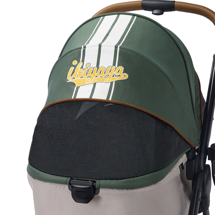 Ibiyaya Retro Luxe Folding Pet Stroller for Pets up to 30kg - Soft Sage