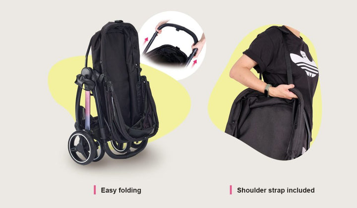 Ibiyaya Retro Luxe Folding Pet Stroller for Pets up to 30kg - Soft Sage