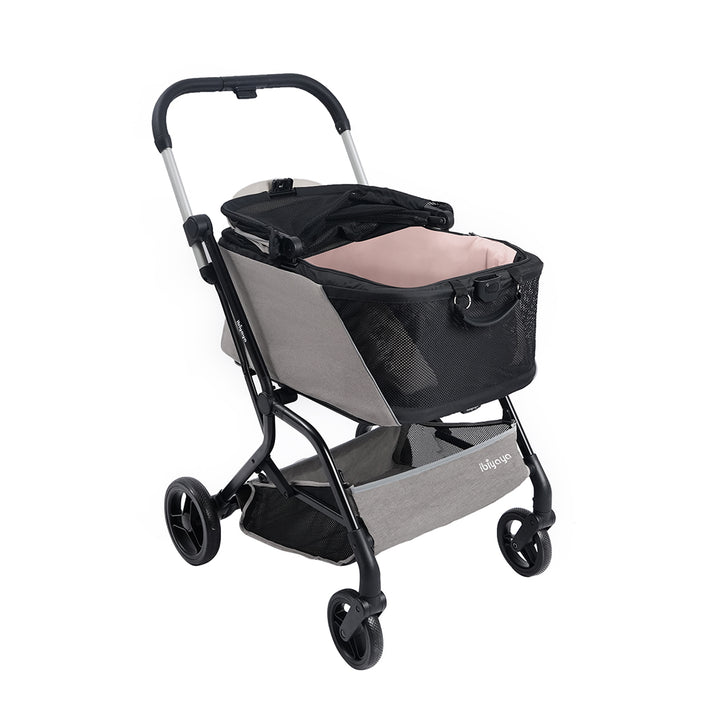 Ibiyaya InstaCollapse Detachable Dog Stroller – Taupe Up to 25Kg