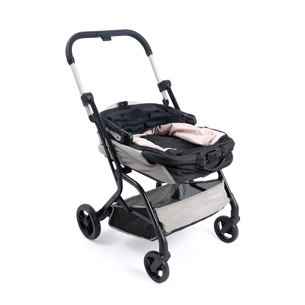Ibiyaya InstaCollapse Detachable Dog Stroller – Taupe Up to 25Kg