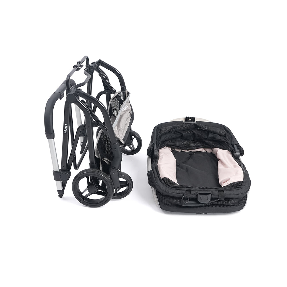 Ibiyaya InstaCollapse Detachable Dog Stroller – Taupe Up to 25Kg