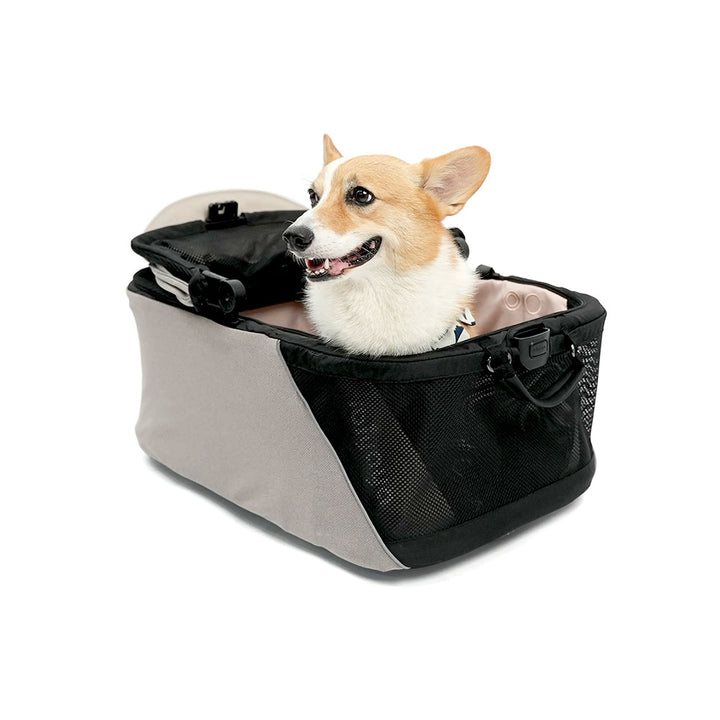 Ibiyaya InstaCollapse Detachable Dog Stroller – Taupe Up to 25Kg