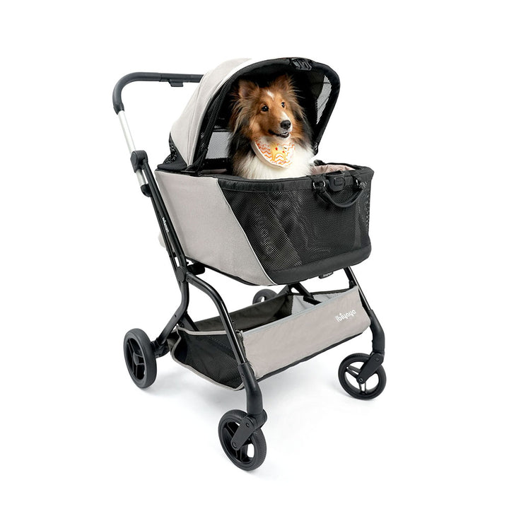 Ibiyaya InstaCollapse Detachable Dog Stroller – Taupe Up to 25Kg