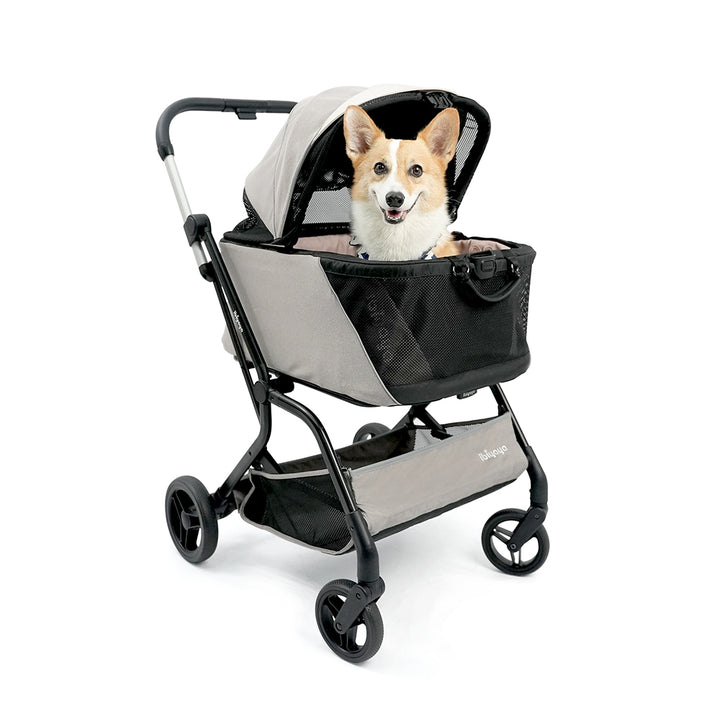 Ibiyaya InstaCollapse Detachable Dog Stroller – Taupe Up to 25Kg