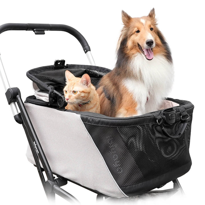 Ibiyaya InstaCollapse Detachable Dog Stroller – Taupe Up to 25Kg