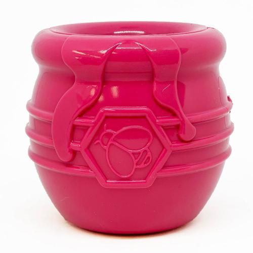 SodaPup Honey Pot Durable PUP-X Treat Dispenser & Enrichment Toy -- Pink
