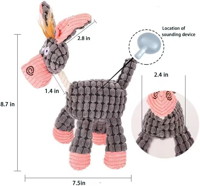 Muddy Paw Friends Little Donkey Squeaky Plush Toy for Dogs