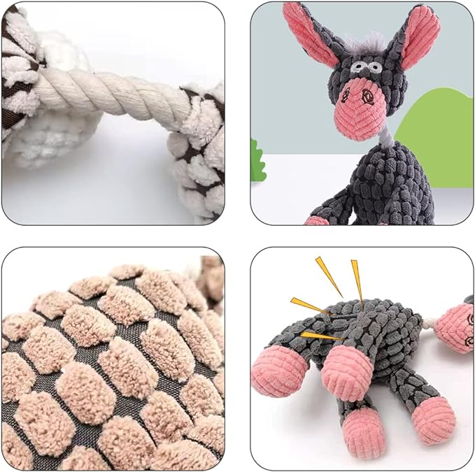 Muddy Paw Friends Little Donkey Squeaky Plush Toy for Dogs