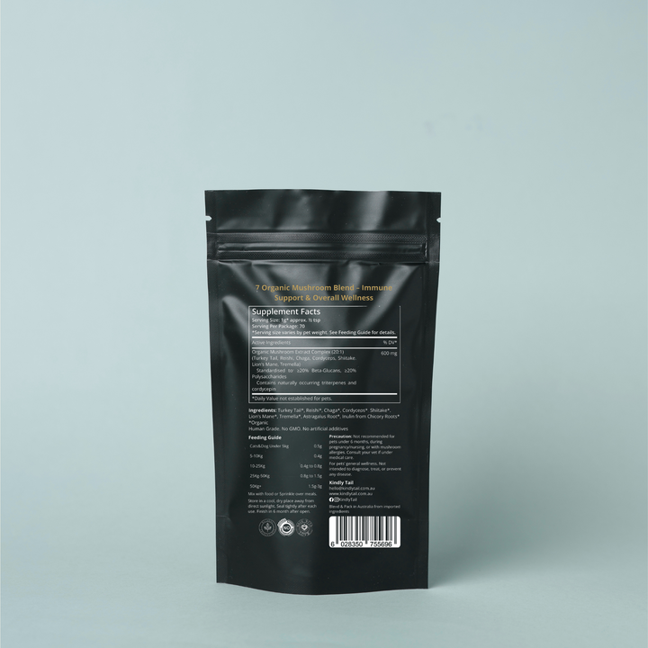 Kindly Tail Vital 7 Mushrooms Blend For Dog and Cat--Immune Support 70g