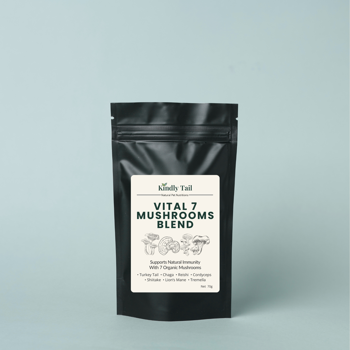 Kindly Tail Vital 7 Mushrooms Blend For Dog and Cat--Immune Support 70g