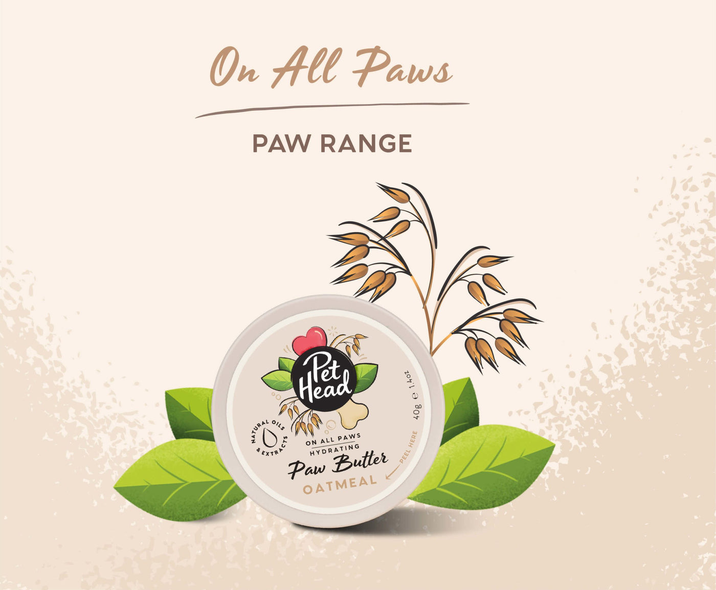 Pet Head On All Paws Oatmeal Paw Butter 40g