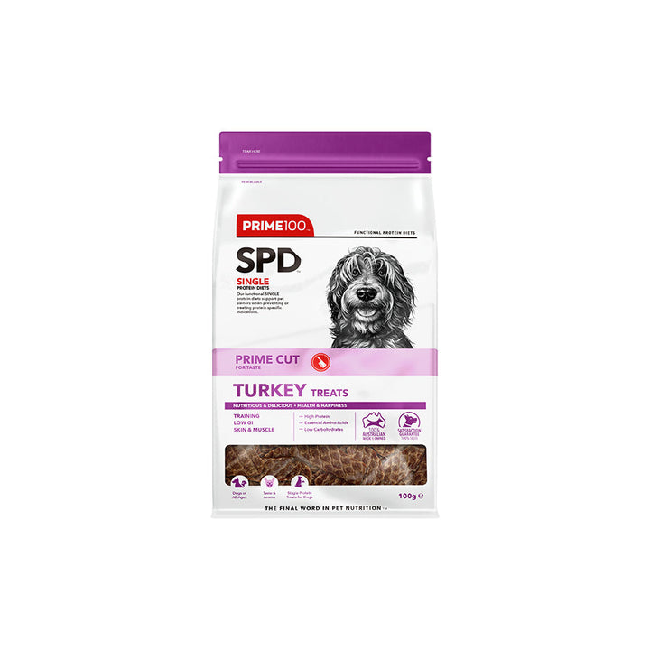 Prime100 SPD Prime Cut Treats For Dogs-Turkey Treats 100g