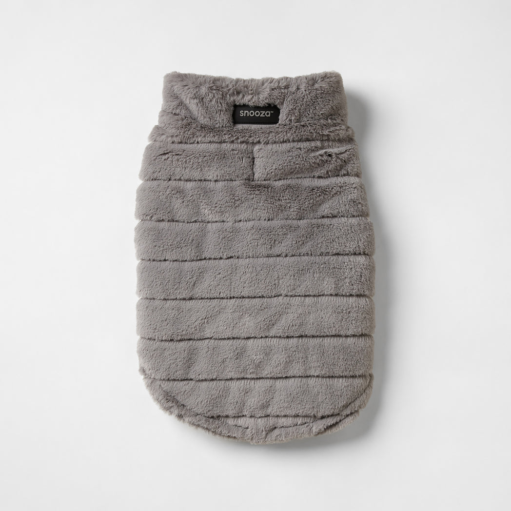 Snooza Wear Faux Fur Puffer Jacket Cloud Grey