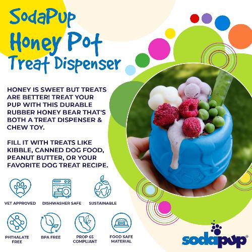 SodaPup Honey Pot Durable PUP-X Treat Dispenser & Enrichment Toy -- Purple