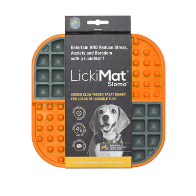 LickiMat Slomo Slow Feeder For Dog Orange/Black