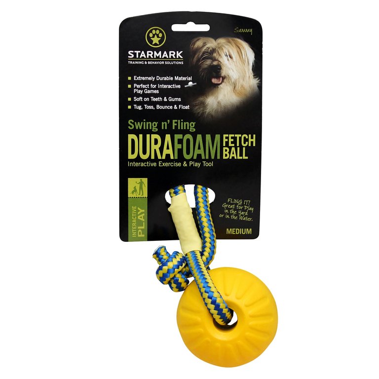 Starmark Swing n’ Fling Durafoam Fetch Ball For Dogs