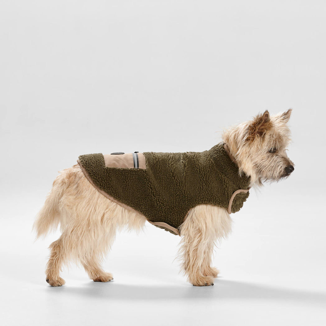 Snooza Wear Teddy Dog Coat with Pocket -- Khaki/Fawn