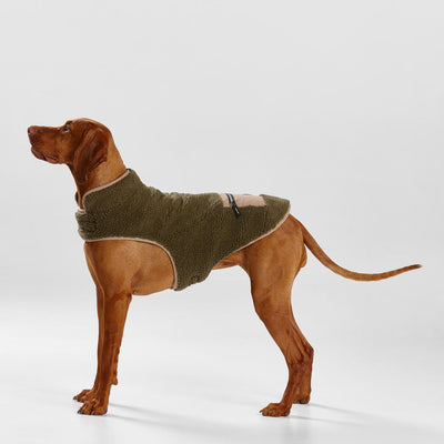 Snooza Wear Teddy Dog Coat with Pocket -- Khaki/Fawn