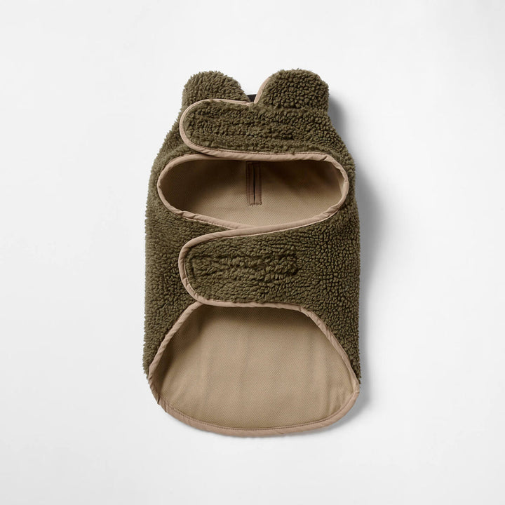 Snooza Wear Teddy Dog Coat with Pocket -- Khaki/Fawn