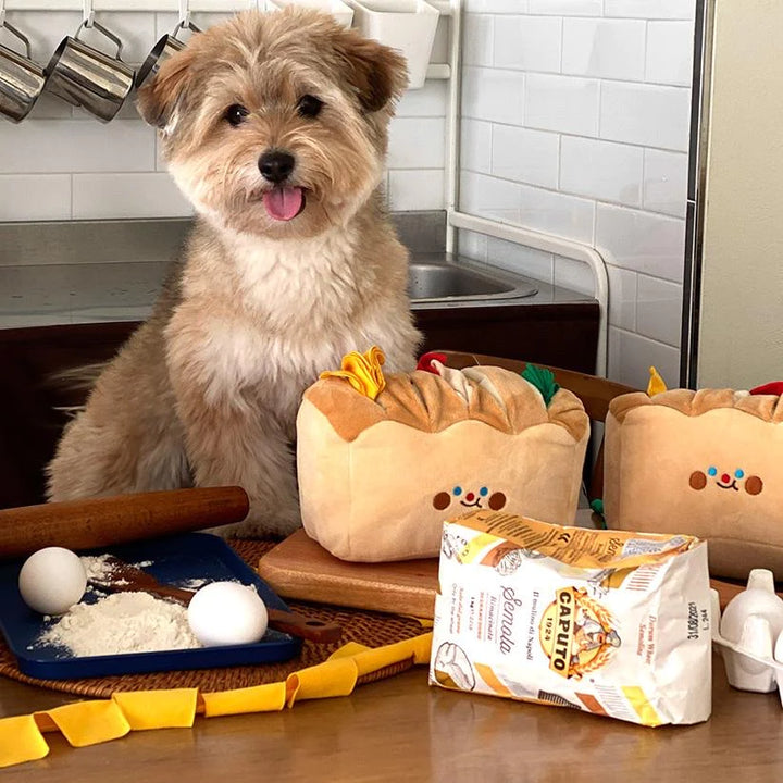 Boredom Buster Pet Toast Bread Interactive Toy for Dogs