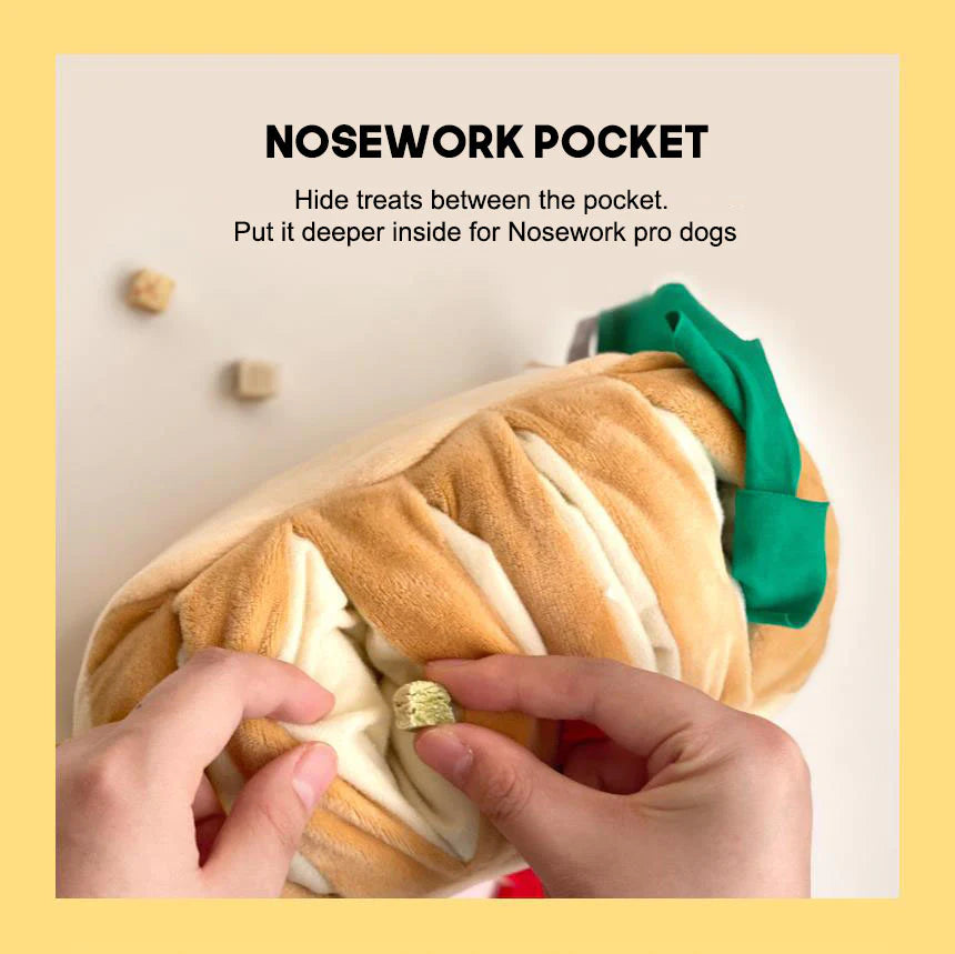 Boredom Buster Pet Toast Bread Interactive Toy for Dogs