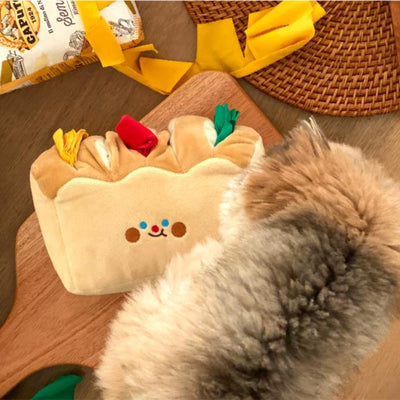 Boredom Buster Pet Toast Bread Interactive Toy for Dogs