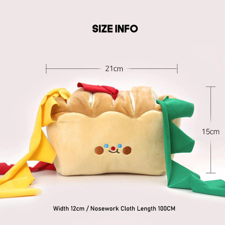 Boredom Buster Pet Toast Bread Interactive Toy for Dogs