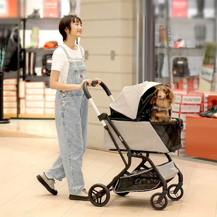 Ibiyaya InstaCollapse Detachable Dog Stroller – Taupe Up to 25Kg