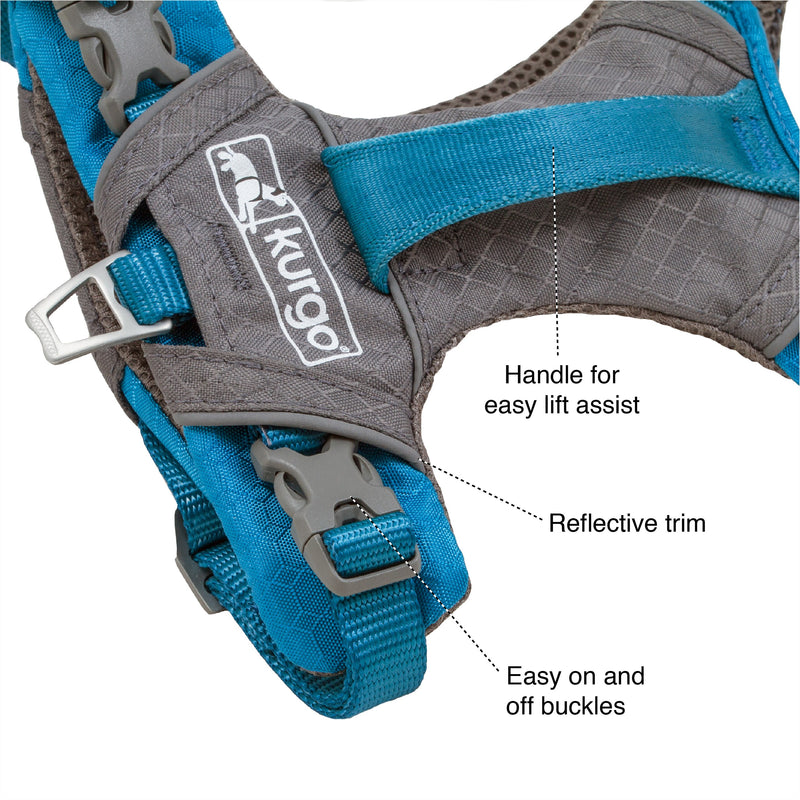 Kurgo Journey Air Dog Harness in Grey and Black