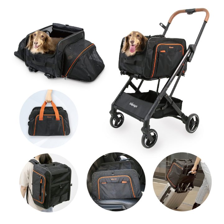 Ibiyaya JetPaw 3-in-One Pet Stroller with Removable Airline-Approved Carrier Up to 7kg