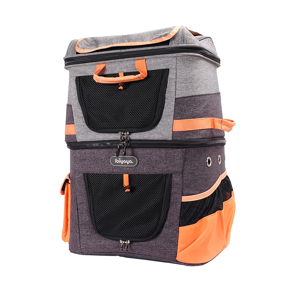 Ibiyaya Two-tier Pet Backpack Up to 12kg