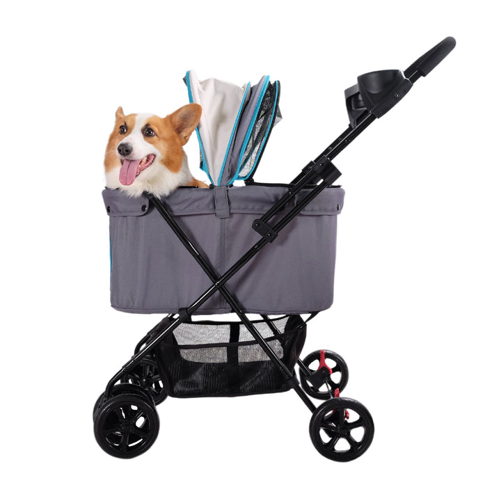 Ibiyaya Easy Strolling Pet Buggy Up to 20kg -- Simple Gray