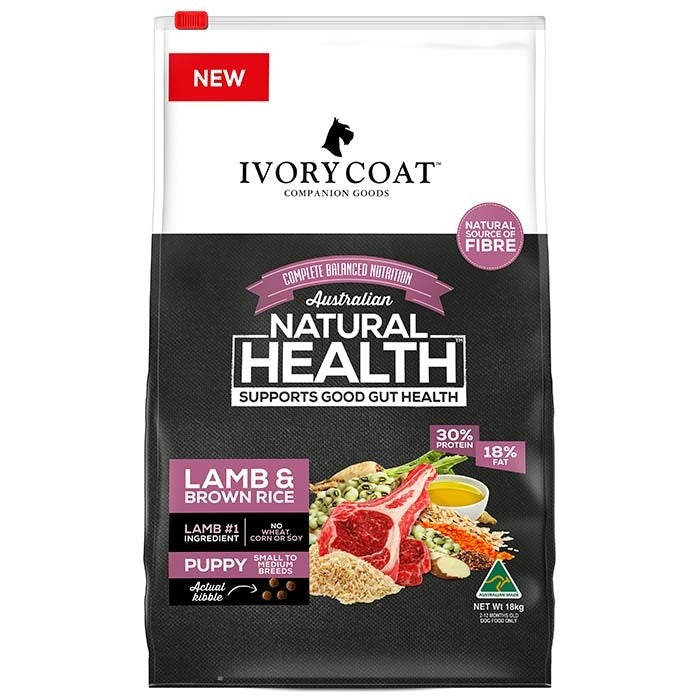 Ivory Coat Healthy Gut Puppy Lamb & Brown Rice Dog Food - Muddy Paw Shop