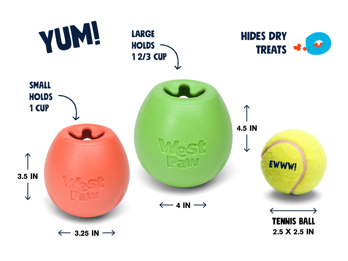 West Paw Rumbl Small Dog Toy - Melon