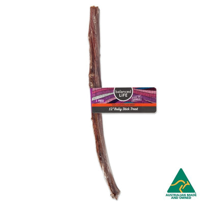 30pc Balanced Life Australian Beef Bully Stick Dog Treat 30cm