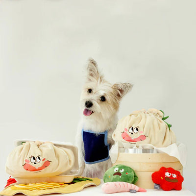 Boredom Buster Pet Mandu Dumpling Snuffle Mat Set with 3 Interactive Toys for Dogs
