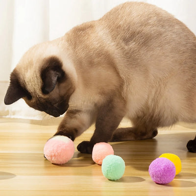 Cat Joy Colorful Pom Pom Soft Balls 3cm Cat Toy Ball 20Pc