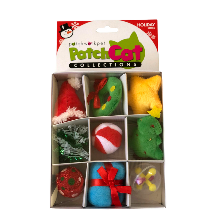 Patchwork Pet Cat Christmas Box Cat Toy 9pk