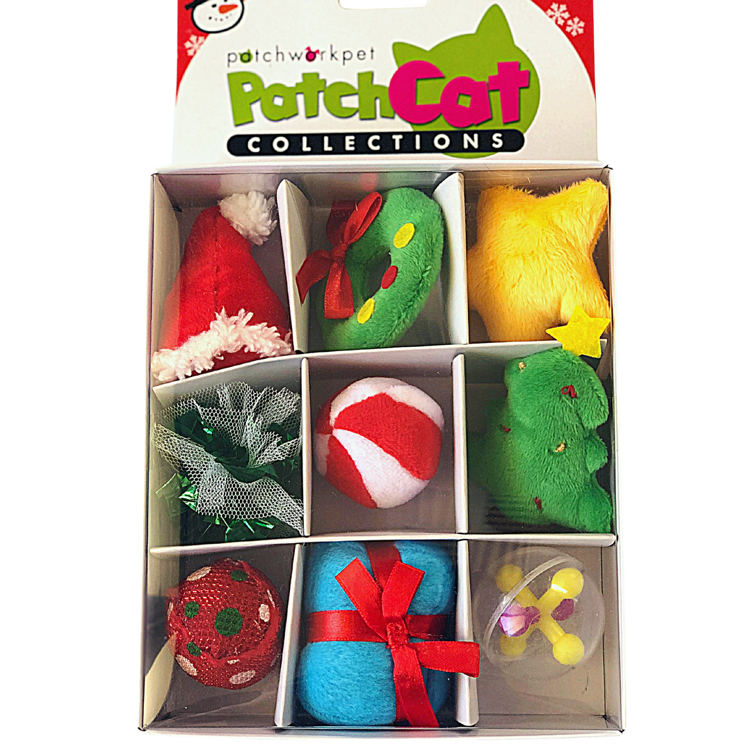 Patchwork Pet Cat Christmas Box Cat Toy 9pk