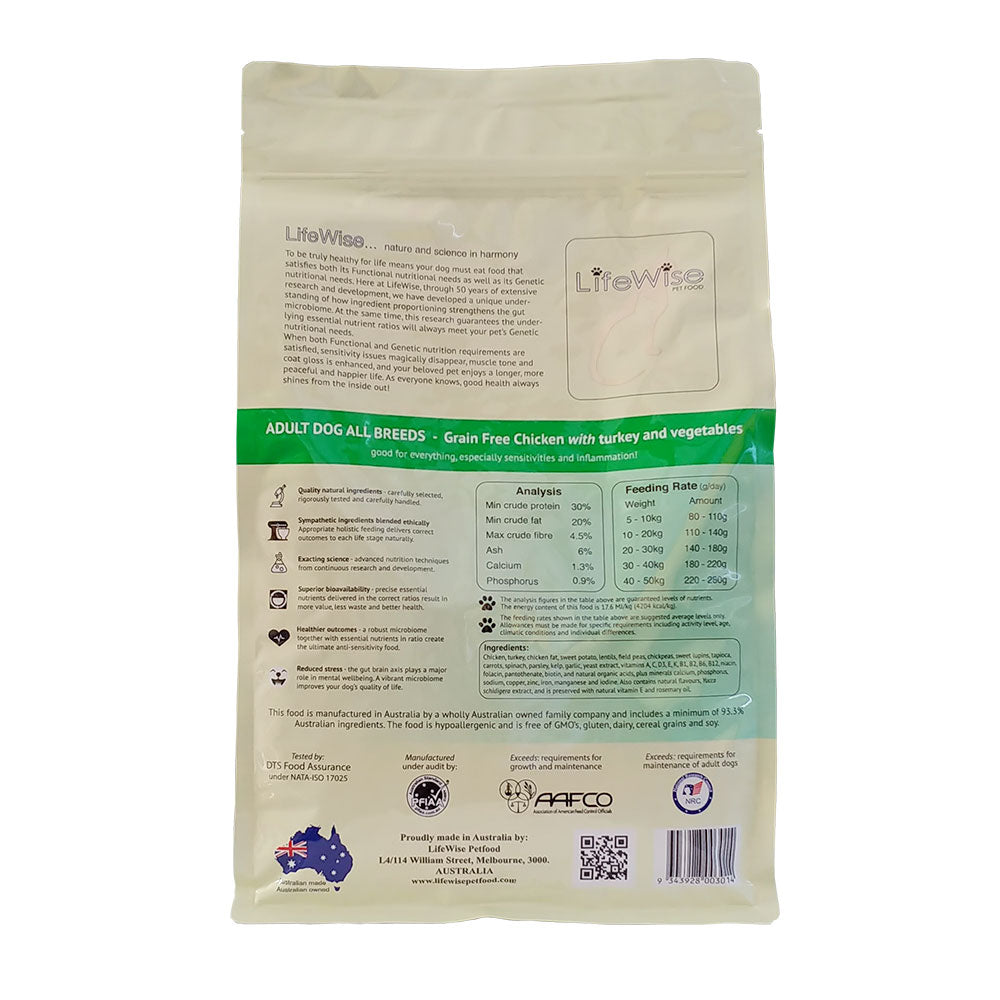 LifeWise Grain free chicken with turkey and vegetables - Muddy Paw Shop