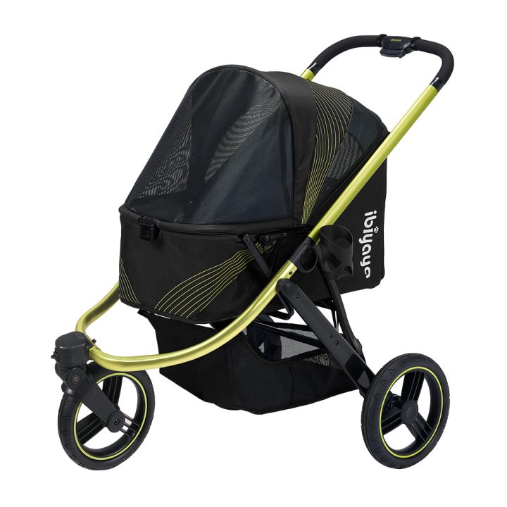 Ibiyaya The Beast 3-Wheel All-Terrain Pet Jogging Stroller Up To 25Kg - Jet Black