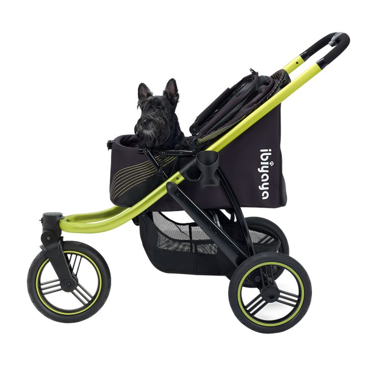 Ibiyaya The Beast 3-Wheel All-Terrain Pet Jogging Stroller Up To 25Kg - Jet Black