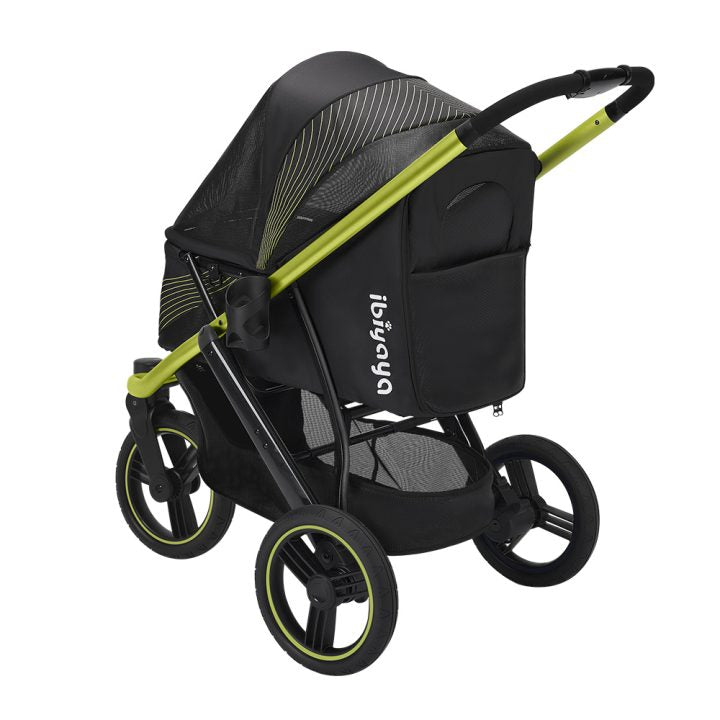 Ibiyaya The Beast 3-Wheel All-Terrain Pet Jogging Stroller Up To 25Kg - Jet Black