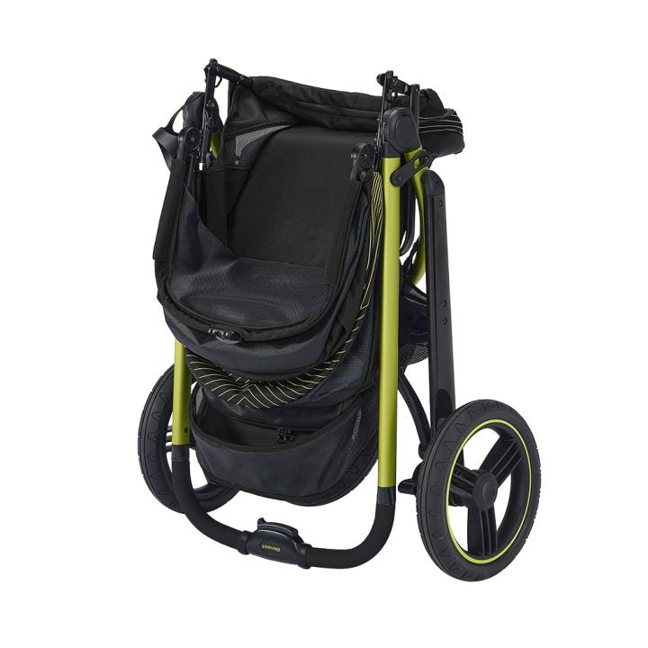 Ibiyaya The Beast 3-Wheel All-Terrain Pet Jogging Stroller Up To 25Kg - Jet Black