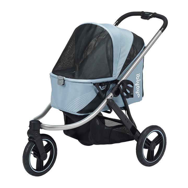 Ibiyaya The Beast 3-Wheel All-Terrain Pet Jogging Stroller Up To 25Kg - Flash Grey